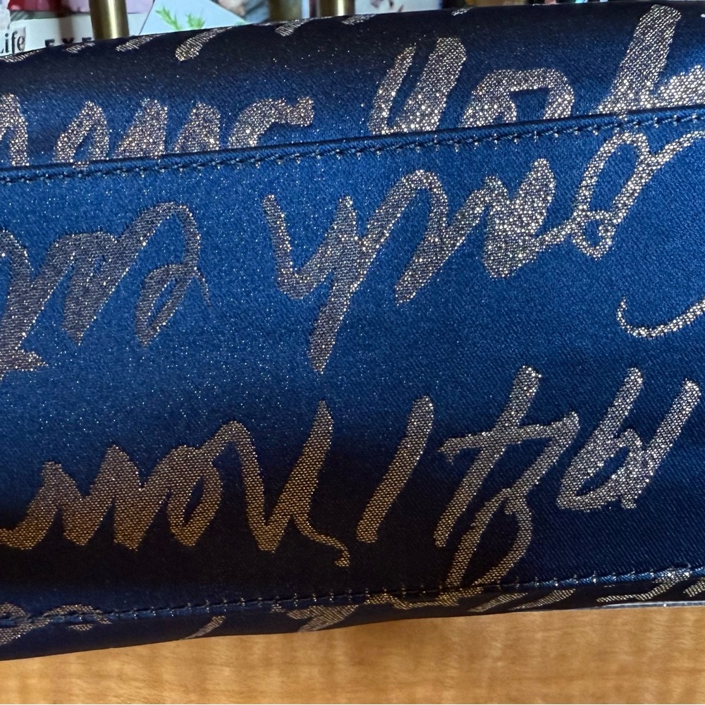 Coach New York Script Blue and Gold Shoulder Bag with Heart Accents Set of 2 - Picture 5 of 12